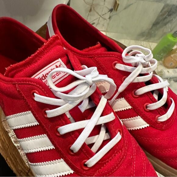 Adidas Sambarose Men’s Gum Sole Red Canvas Sneakers US 10.5 Retro Platform - Picture 6 of 10